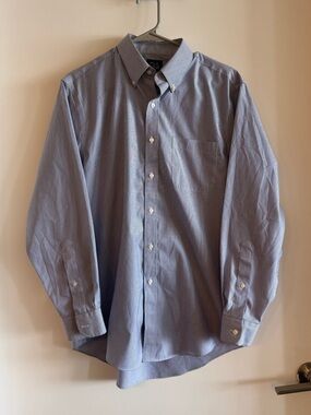 Men’s Blue Pinstripe Dress Shirt